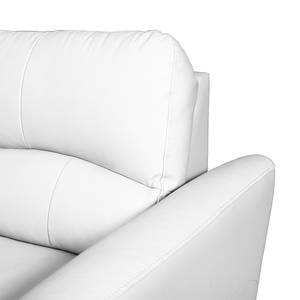 Canapé d'angle Parilla (convertible) Imitation cuir - Blanc - Méridienne courte à gauche (vue de face)