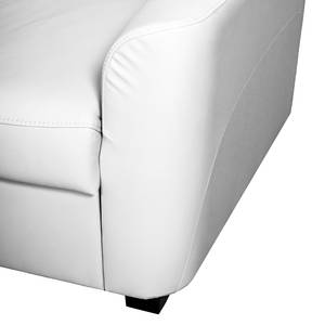 Canapé d'angle Parilla (convertible) Imitation cuir - Blanc - Méridienne courte à gauche (vue de face)