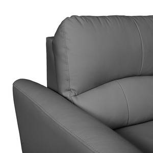 Canapé d'angle Parilla (convertible) Imitation cuir - Gris - Méridienne courte à droite (vue de face)