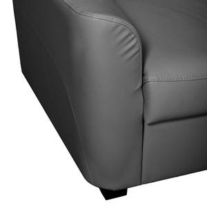 Canapé d'angle Parilla (convertible) Imitation cuir - Gris - Méridienne courte à droite (vue de face)