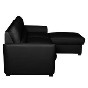 Ecksofa Parilla II Kunstleder - Schwarz - Longchair davorstehend rechts