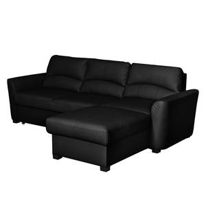 Ecksofa Parilla II Kunstleder - Schwarz - Longchair davorstehend rechts