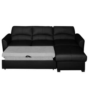 Ecksofa Parilla II Kunstleder - Schwarz - Longchair davorstehend rechts