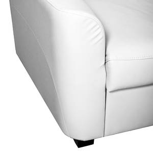 Canapé d'angle Parilla (convertible) Imitation cuir - Blanc - Méridienne courte à droite (vue de face)