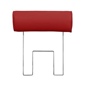 Canapé d'angle Parlin Cuir véritable - Rouge - Méridienne courte à gauche (vue de face) - Avec appui-tête