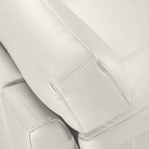 Canapé d'angle Parlin Cuir véritable - Blanc - Méridienne courte à gauche (vue de face) - Avec appui-tête