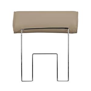 Hoekbank Parlin kunstleer - Beige - Longchair vooraanzicht links - Met hoofdsteun