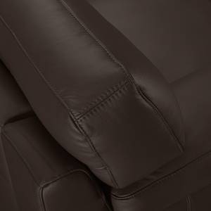 Canapé d'angle Parlin Imitation cuir - Marron café - Méridienne courte à gauche (vue de face) - Avec appui-tête