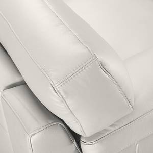 Canapé d'angle Parlin Imitation cuir - Blanc - Méridienne courte à gauche (vue de face) - Avec appui-tête