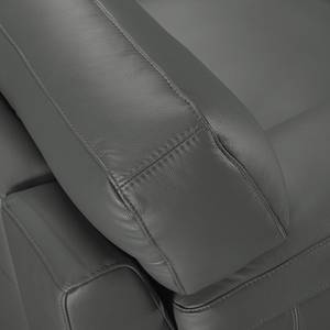 Canapé d'angle Parlin Imitation cuir - Gris - Méridienne courte à gauche (vue de face) - Sans appui-tête