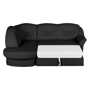 Ecksofa Parnu Echtleder Schwarz - Longchair davorstehend links