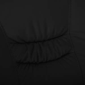 Canapé d'angle Parnu Cuir véritable - Noir - Méridienne courte à gauche (vue de face)