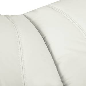 Canapé d'angle Parnu Cuir véritable - Blanc - Méridienne courte à gauche (vue de face)