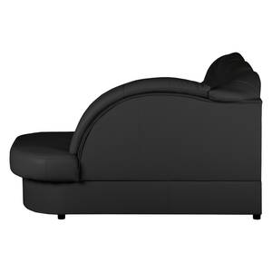 Ecksofa Parnu Echtleder Schwarz - Longchair davorstehend rechts