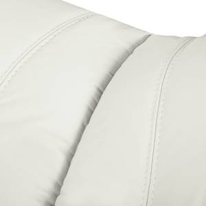Canapé d'angle Parnu Cuir véritable - Blanc - Méridienne courte à droite (vue de face)