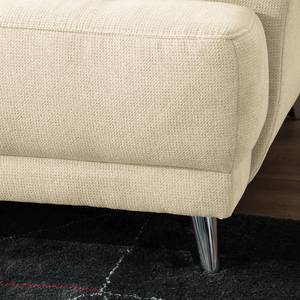 Ecksofa Pattani Webstoff Creme - Ottomane davorstehend links