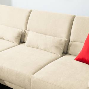 Ecksofa Pattani Webstoff Creme - Ottomane davorstehend links