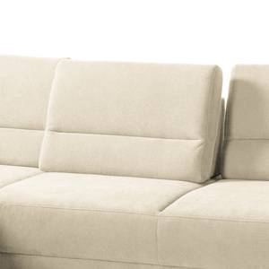 Ecksofa Pattani Webstoff Creme - Ottomane davorstehend rechts