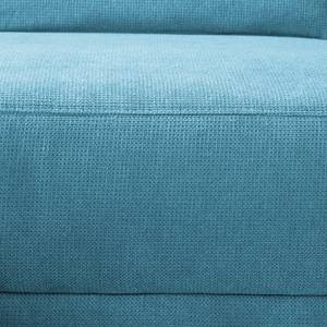 Canapé d'angle Pattani Tissu - Bleu clair - Méridienne longue à droite (vue de face)