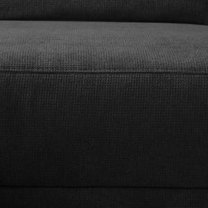 Canapé d'angle Pattani Tissu - Noir - Méridienne longue à gauche (vue de face)