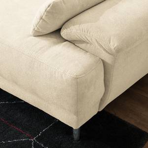 Ecksofa Pattani Webstoff Creme - Ottomane davorstehend rechts