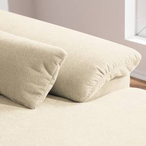 Ecksofa Pattani Webstoff Creme - Ottomane davorstehend rechts