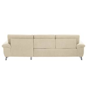 Ecksofa Pattani Webstoff Creme - Ottomane davorstehend rechts