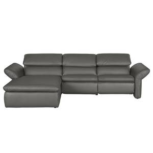 Ecksofa Perira I mit Relaxfunktion - Kunstleder - Grau - Longchair davorstehend links