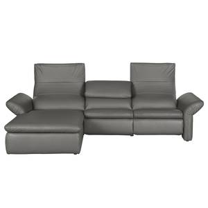 Ecksofa Perira I mit Relaxfunktion - Kunstleder - Grau - Longchair davorstehend links