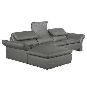 Ecksofa Perira I mit Relaxfunktion - Kunstleder - Grau - Longchair davorstehend links