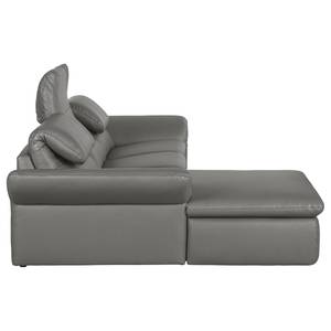 Ecksofa Perira I mit Relaxfunktion - Kunstleder - Grau - Longchair davorstehend links