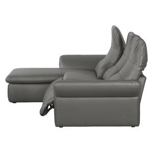 Ecksofa Perira I mit Relaxfunktion - Kunstleder - Grau - Longchair davorstehend links