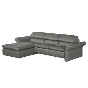 Ecksofa Perira I mit Relaxfunktion - Kunstleder - Grau - Longchair davorstehend links