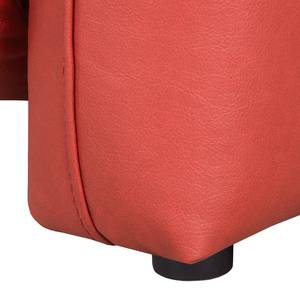 Canapé d'angle Perira I Imitation cuir - Rouge - Méridienne courte à gauche (vue de face)