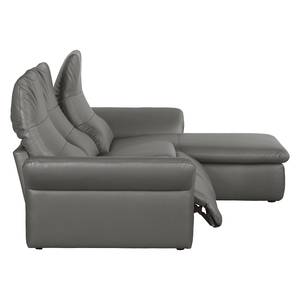 Ecksofa Perira I mit Relaxfunktion - Kunstleder - Grau - Longchair davorstehend rechts