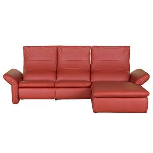 Ecksofa Perira I mit Relaxfunktion - Kunstleder - Rot - Longchair davorstehend rechts