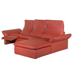 Ecksofa Perira I mit Relaxfunktion - Kunstleder - Rot - Longchair davorstehend rechts