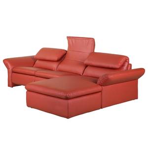 Ecksofa Perira I mit Relaxfunktion - Kunstleder - Rot - Longchair davorstehend rechts