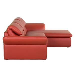 Hoekbank Perira I (met relaxfunctie) kunstleer - Rood - Longchair vooraanzicht rechts