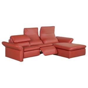 Ecksofa Perira I mit Relaxfunktion - Kunstleder - Rot - Longchair davorstehend rechts