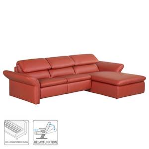 Ecksofa Perira I mit Relaxfunktion - Kunstleder - Rot - Longchair davorstehend rechts