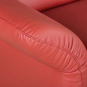 Canapé d'angle Perira I Imitation cuir - Rouge - Méridienne courte à droite (vue de face)