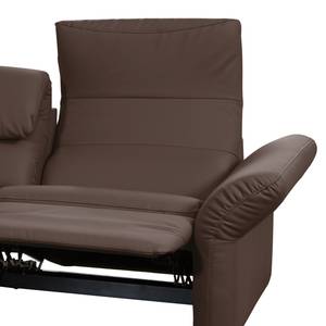 Hoekbank Perira II (met relaxfunctie) kunstleer - Bruin - Longchair vooraanzicht links