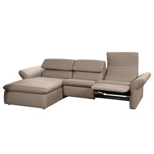 Ecksofa Perira II mit Relaxfunktion - Kunstleder - Taupe - Longchair davorstehend links