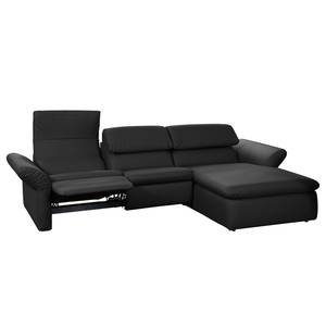 Ecksofa Perira II mit Relaxfunktion - Kunstleder - Schwarz - Longchair davorstehend rechts