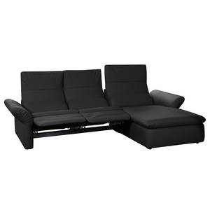 Ecksofa Perira II mit Relaxfunktion - Kunstleder - Schwarz - Longchair davorstehend rechts