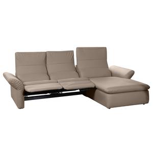 Ecksofa Perira II mit Relaxfunktion - Kunstleder - Taupe - Longchair davorstehend rechts