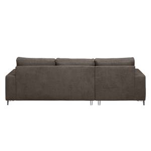 Ecksofa Pierpont (mit Schlaffunktion) Webstoff - Espresso - Longchair davorstehend links