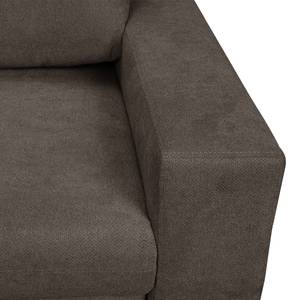 Ecksofa Pierpont (mit Schlaffunktion) Webstoff - Espresso - Longchair davorstehend links