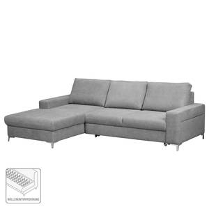 Ecksofa Pierpont (mit Schlaffunktion) Webstoff - Platin - Longchair davorstehend links